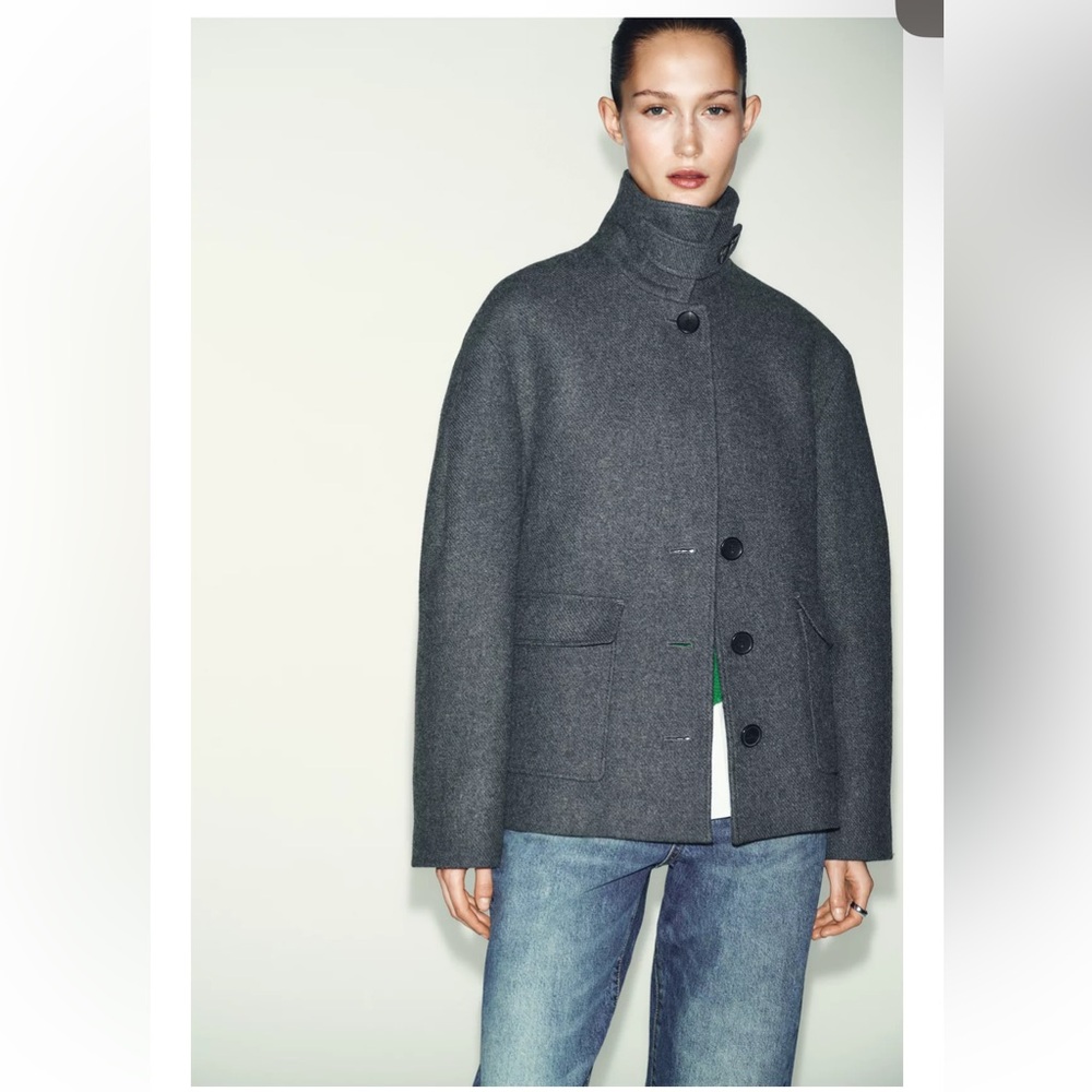 Zara Wool blend coat with high neck